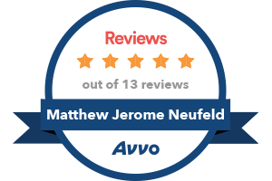 Avvo Reviews 5 Stars out of 13 reviews - Badge